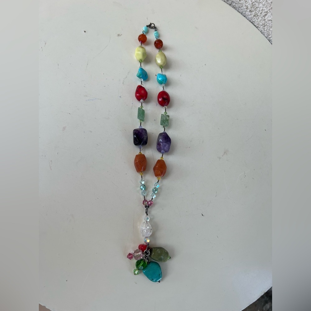 Vintage Boho Necklace Choker Style Various Beads … - image 5